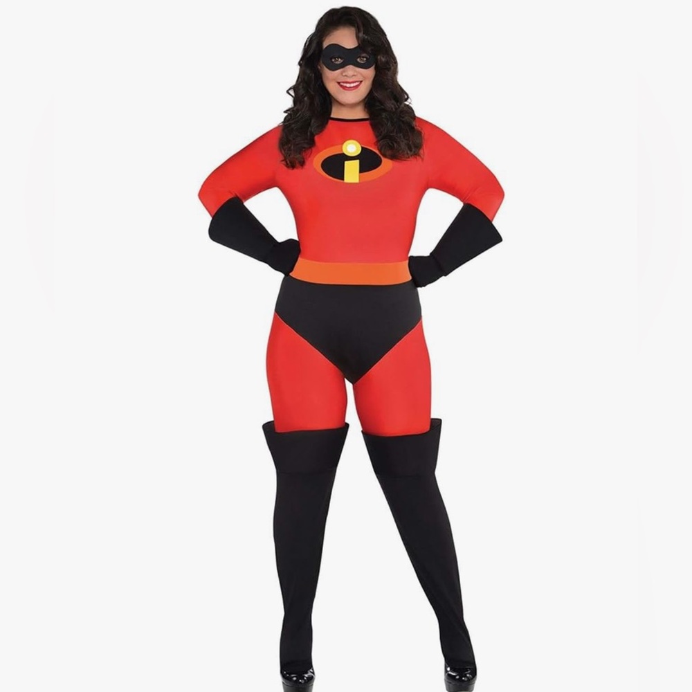 Mrs. Incredible L Red/Black Superhero Costume w/Iconic Emblem by Disney Plexar - Picture 12 of 16